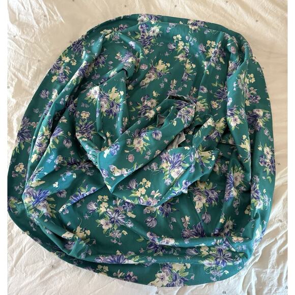 Vtg Laura Ashley Tea Dress Green Floral Cottagecore Exposed Shoulder Size 6 (4) - Picture 10 of 12